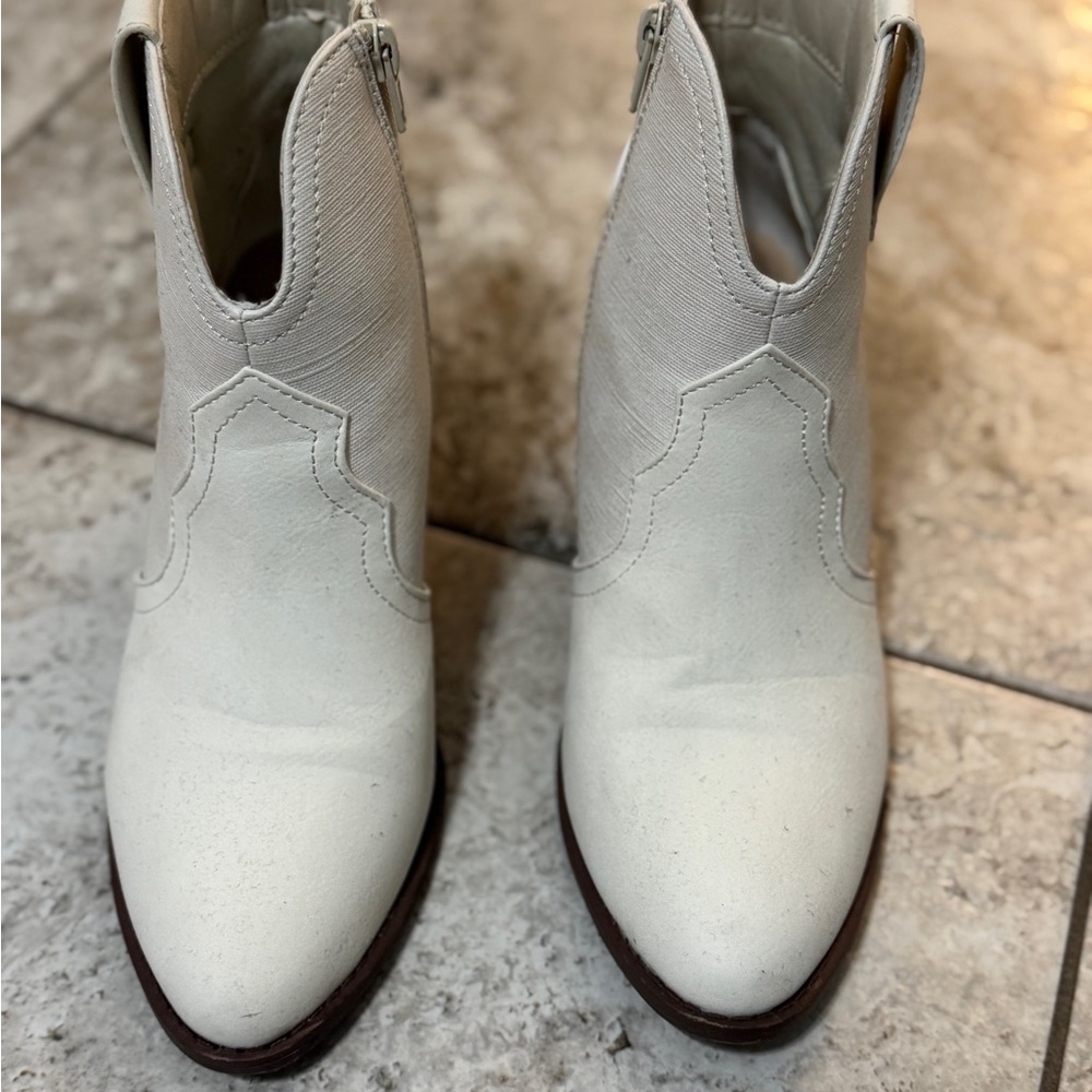Sugar White Ankle Boots